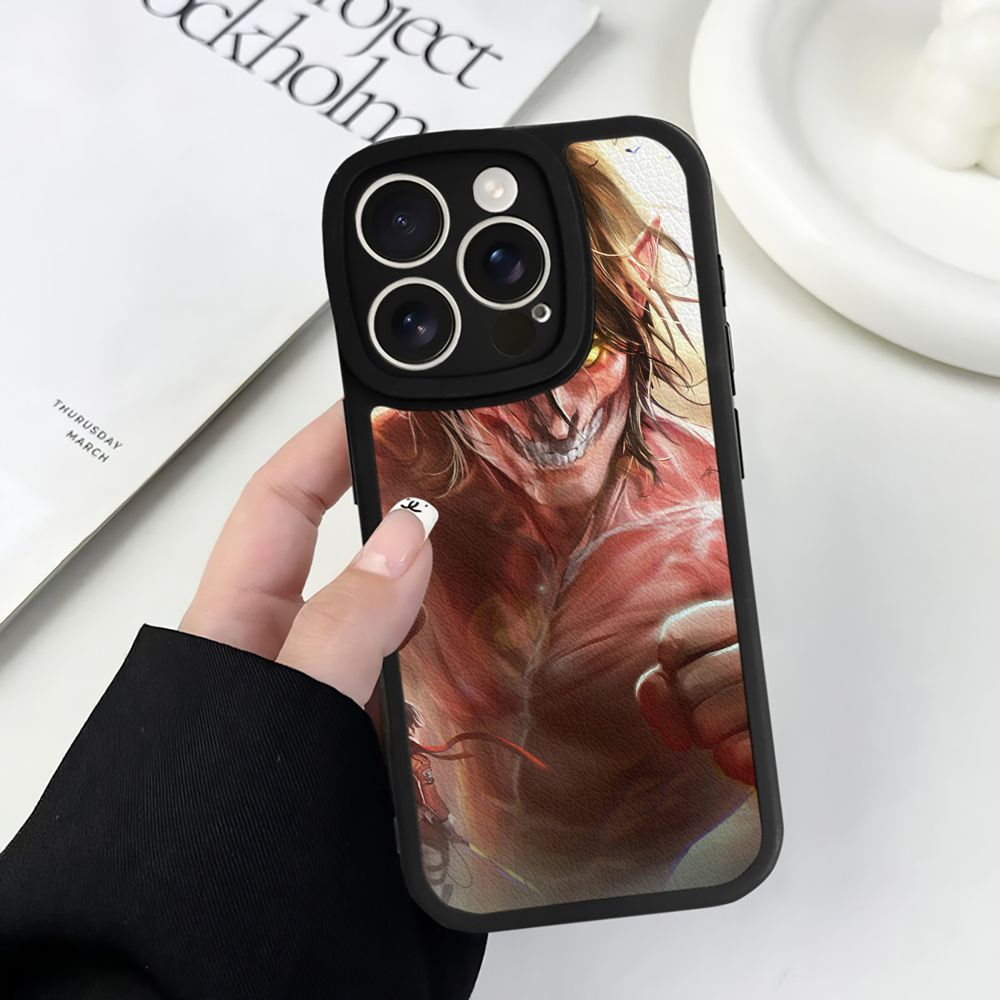 （画像用） 進撃の巨人 Attack on Titan 【iPhone 16シリーズ対応】シリコンスマホケース（レザー調） 材質：シリコン